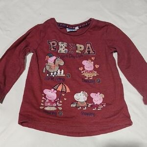 Peppa Pig Burgundy Long Sleeve Tee